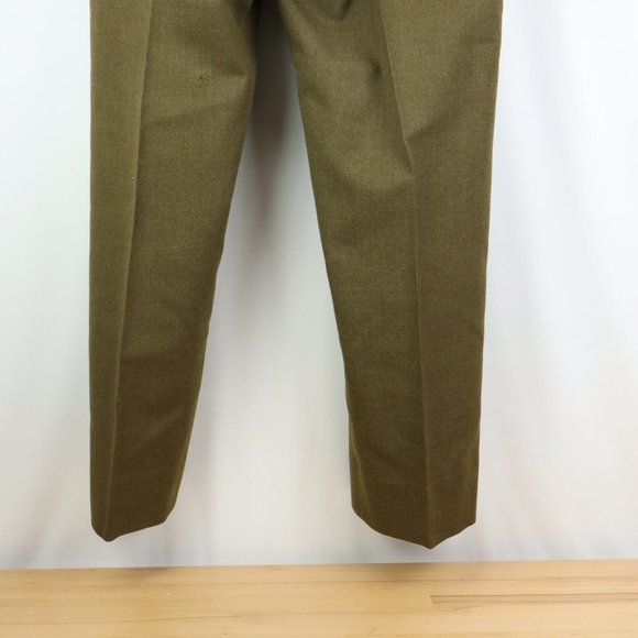 Vintage 50s Korean War Mens 31x33 1950 Wool Field Trousers 18oz Serge Green USA - Picture 8 of 14